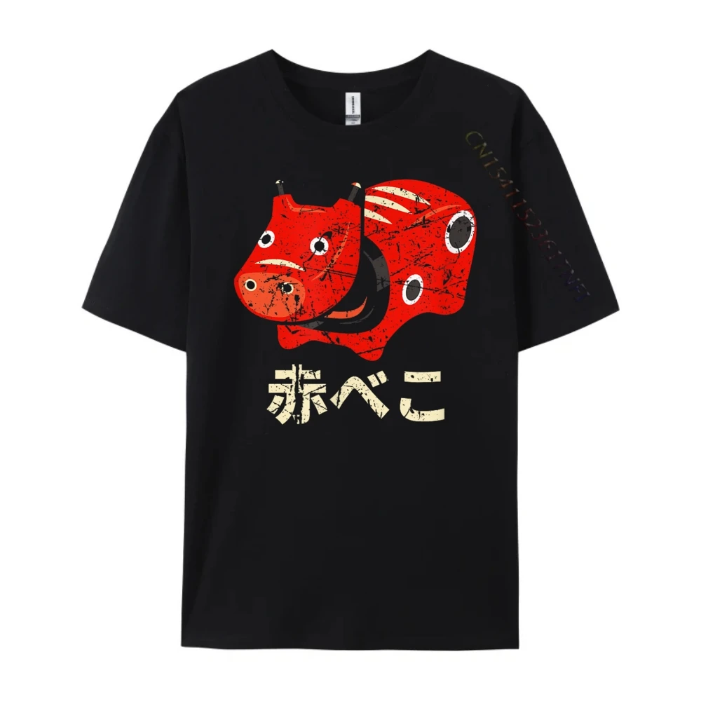 اليابان Akabeko البقرة الأسطورية من Aizu Fukushima تذكارية Camisetas Harajuku بلايز تي شيرت الأبجدية الملابس الفاخرة تي شيرت #2