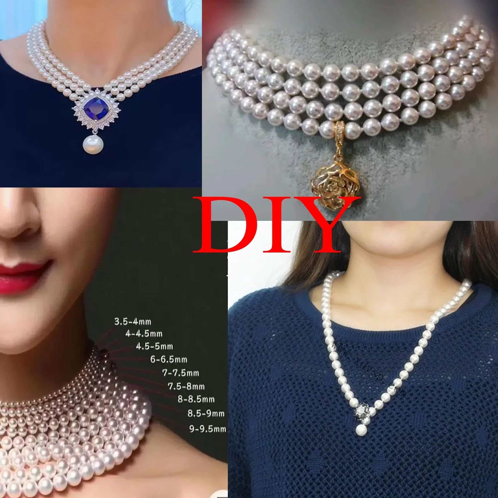 Round AAA Pearls made from natural shells Fine Look 2/4/6/8/10mm Loose Spacer Beads for Jewelry Making DIY Necklace Bracelets