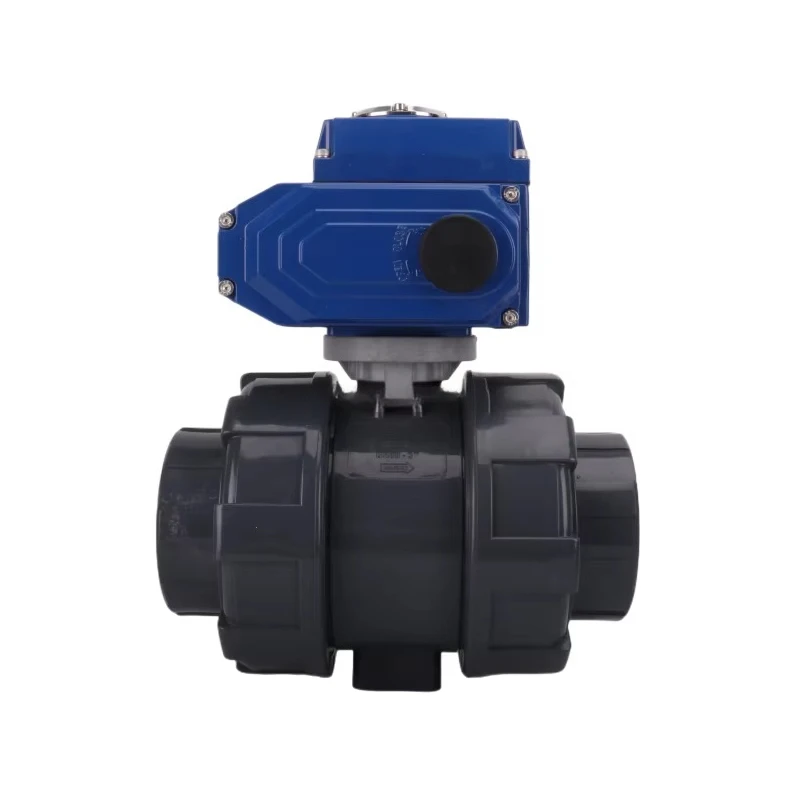 Irrigatiesysteem Driedelige Binnendraad Elektronische Elektrische Pvc Plastic 2-weg/3-weg Kogelkraan DN25 DN50 DN80 DN100