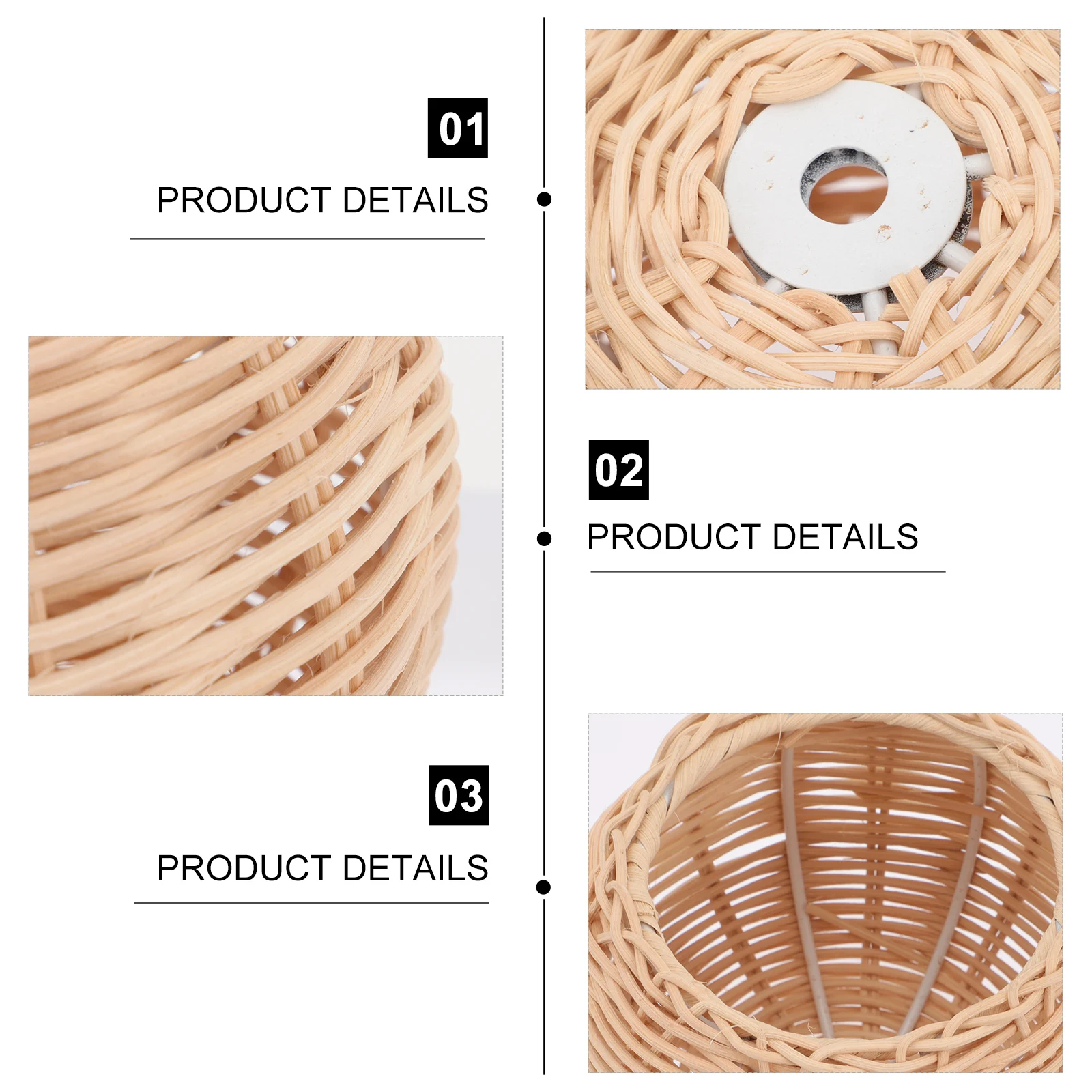

Rattan Woven Base LED Light Shades for Bedroom Living Room Study Delicate Lamp Accessory Decorative Accessories Iron Art