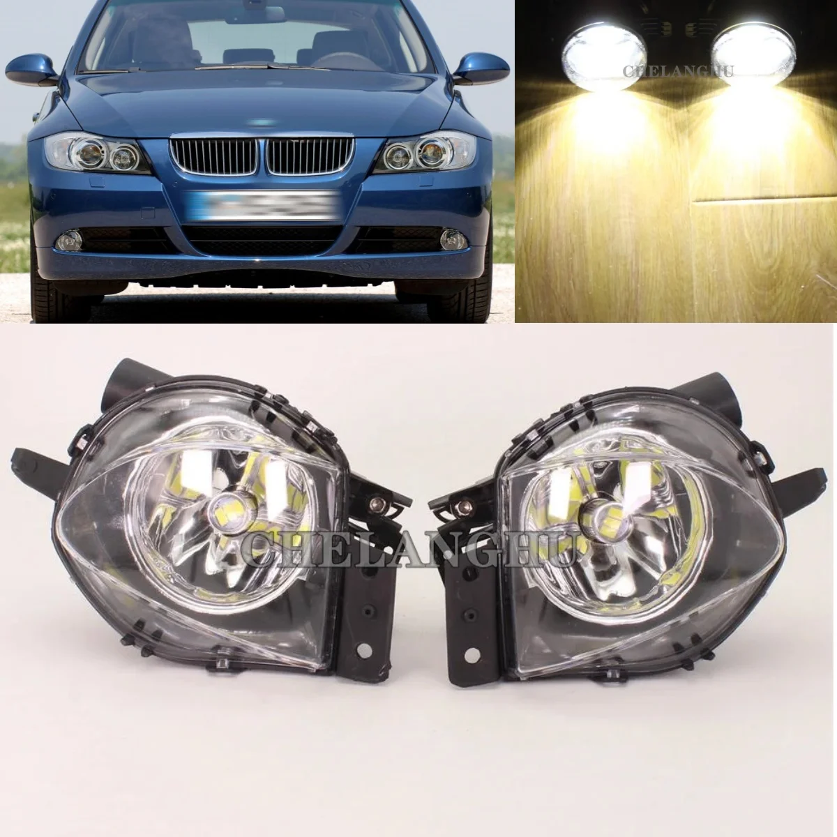 

LED Fog Lights For BMW E90 E91 Sedan 325 328 335 2005 2006 2007 2008 Front Fog Lamp with Bulbs 63176948373 63176948374