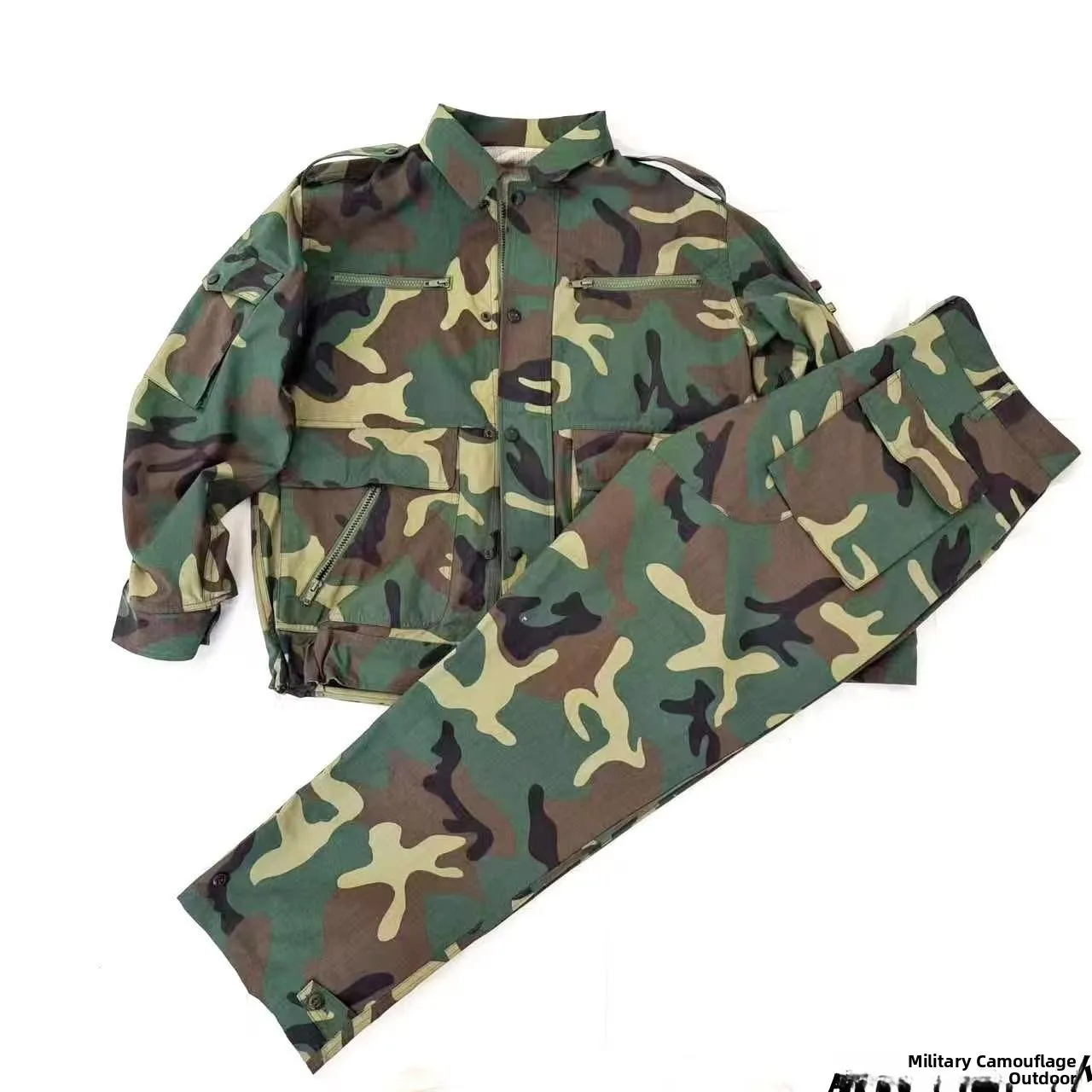 classic-87-camouflage-uniform-set-men's-workwear-multi-pocket-durability-cotton-polyester-unisex-outdoor-camping-travel-gear