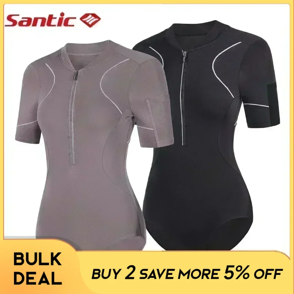 Santic Women's Cycling Suits Multi-function One Piece Beach Swimsuit Outdoor Sport Tights Road Riding Reflective Bicycle Clothes