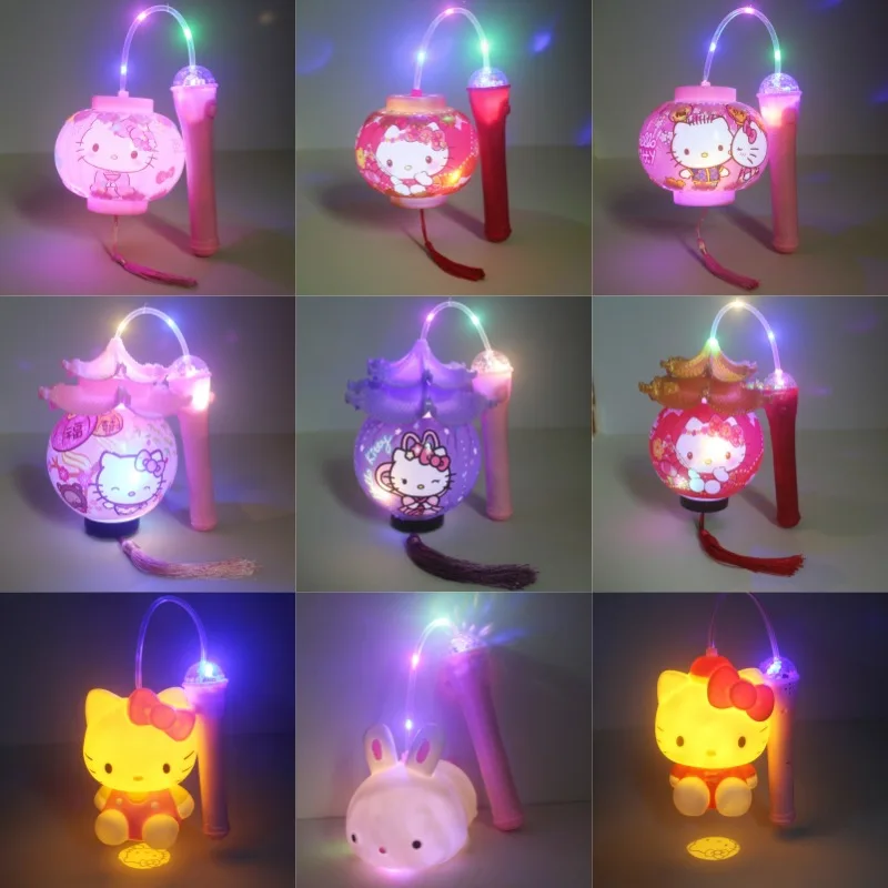 Sanrio Hello Kitty Glow Portable Lanterns Kids Music Lanterns Toys Festival Merry Christmas New Year Spring Festival Gifts