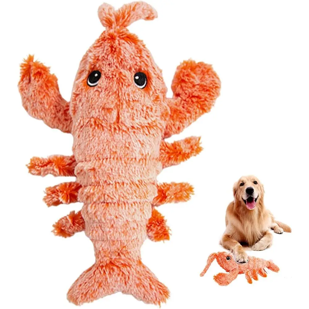 Throbbing Floppy Lobster Dog Toys Cute USB Charging 300mAh Electric Plush Dog Toys 26CM 5V Dog Chew Toys Dogs Cats