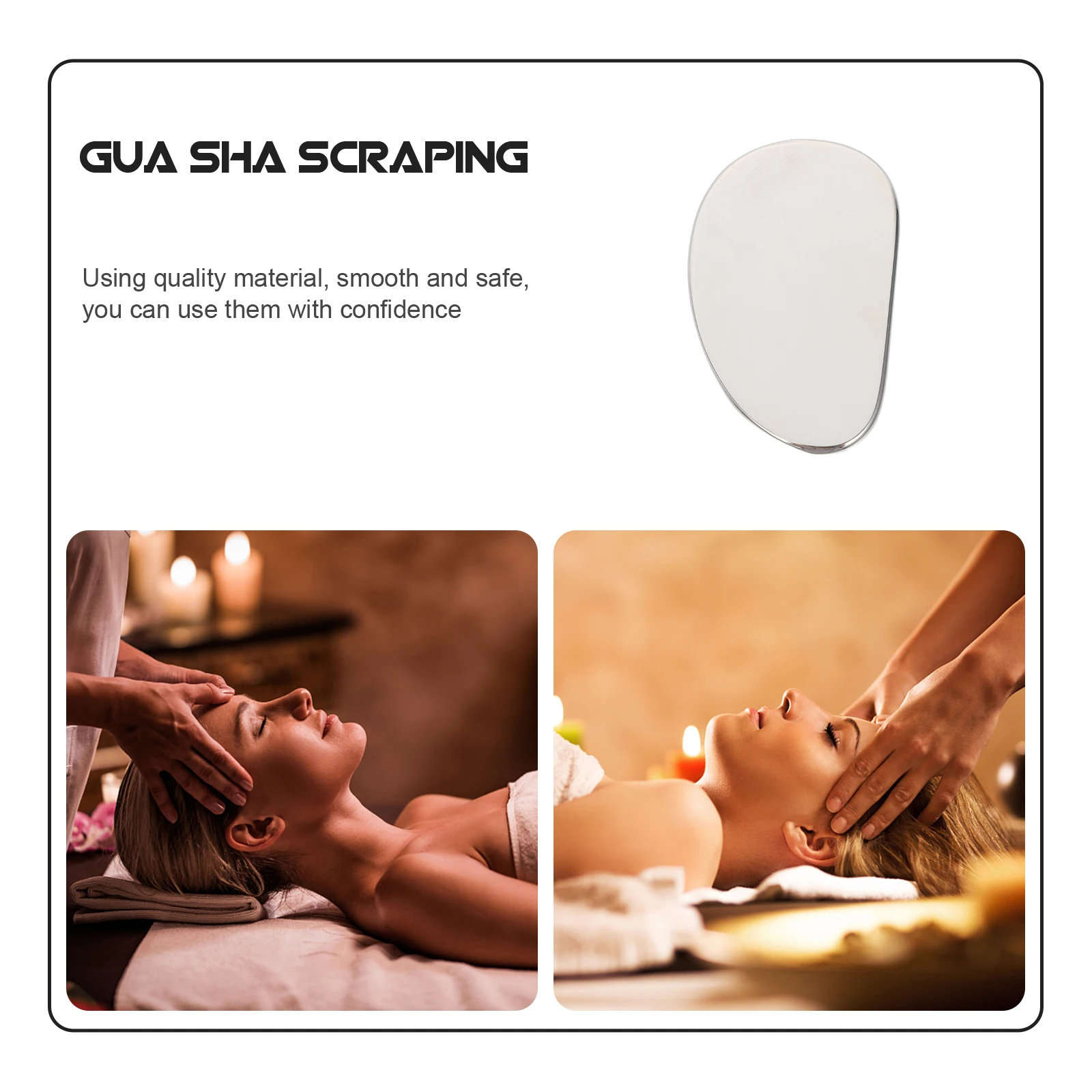 

1 pc Stainless Steel Scraping Tool Massage Board Durable Health Therapy Tool Home Use Beauty Skincare Lymph