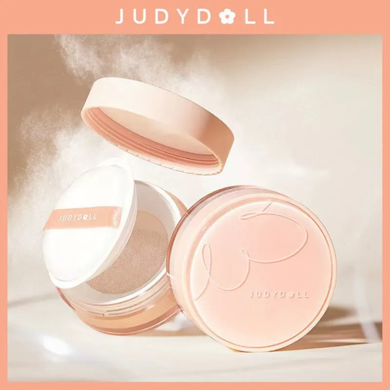 Judydoll Loose Powder Makeup Oil Control Transparent Finishing Powder Waterproof Cosmetic Face Setting With Puff