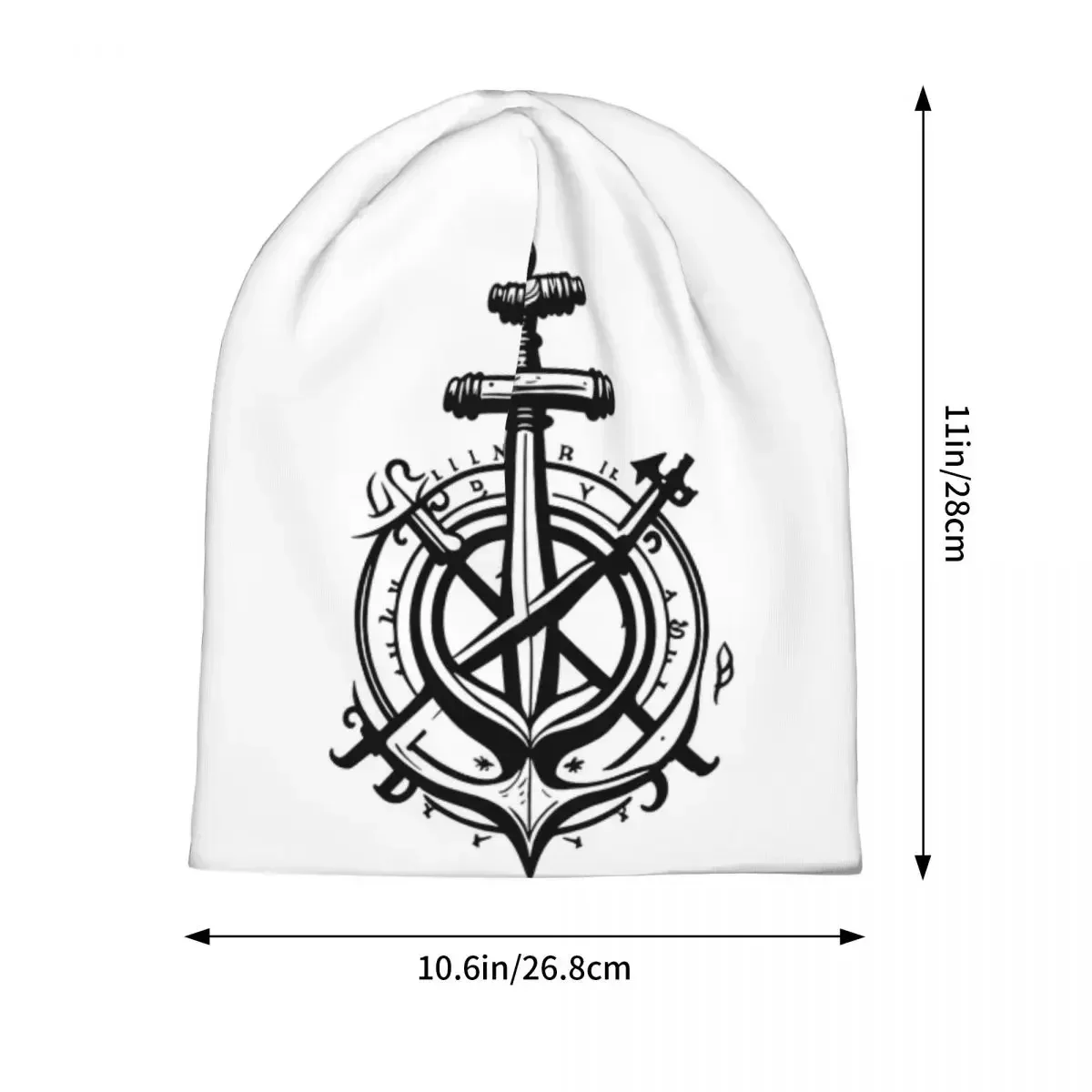 Nautical Chic Compasses And Anchors Seamless Pattern Men Women Adult Beanies Caps Knitting Bonnet Hat Warm Outdoor Skullies Hats