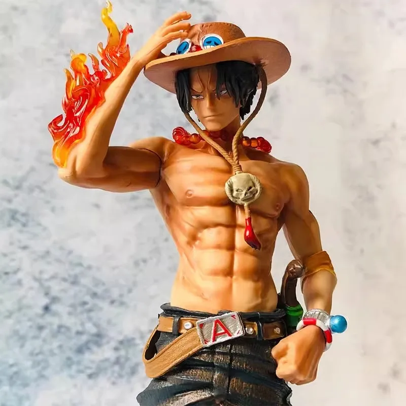 25cm One Piece Flame Ace Doll Statue Anime Small Statue PVC Model Doll Collection Toy Gift Children