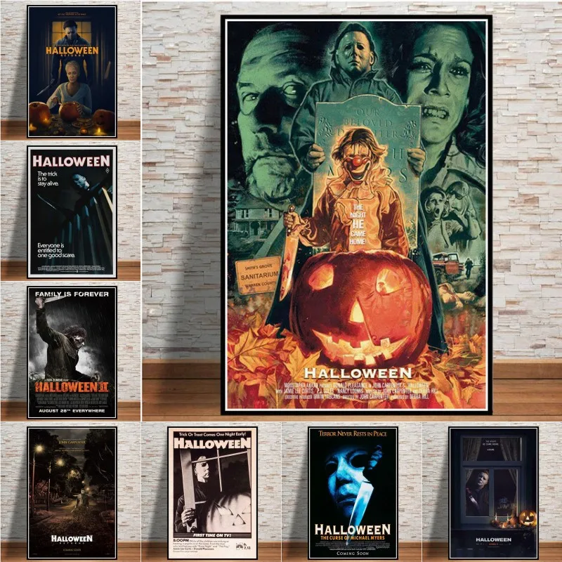 

New Halloween Michael Myers Horror Movie Characters Print Art Canvas Poster For Living Room Decor Home Wall Picture