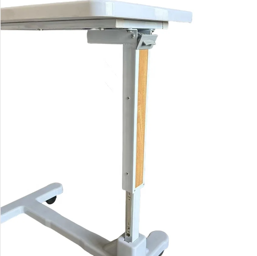 Stolik do karmienia pacjenta, mobilny, z regulacją wysokości, przy łóżku, z tworzywa ABS, szpitalny stolik nad łóżko z kółkami.