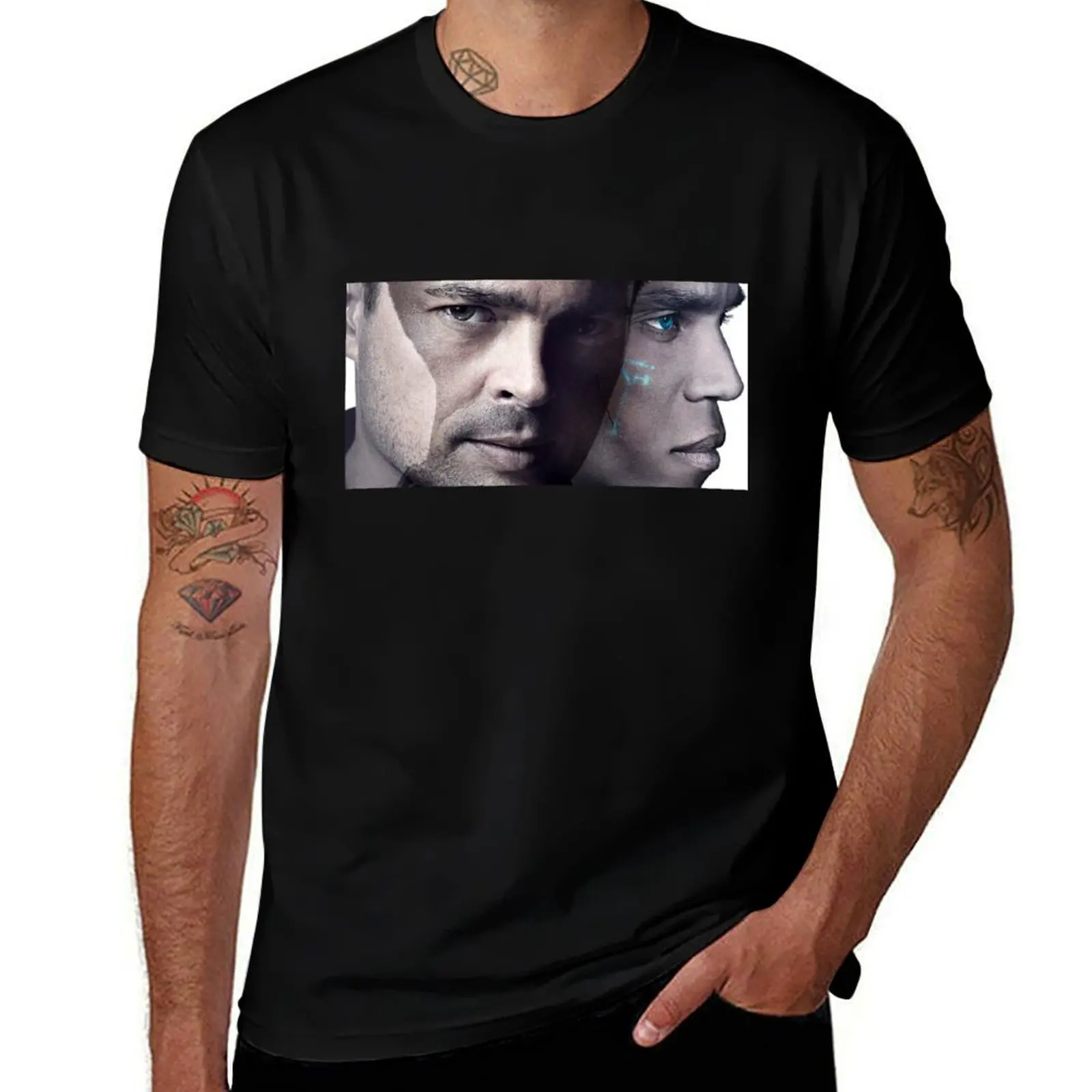 Almost Human - Dorian DRN & John T-Shirt Basic Casual Short Sleeve Cotton Shirt T-Shirt