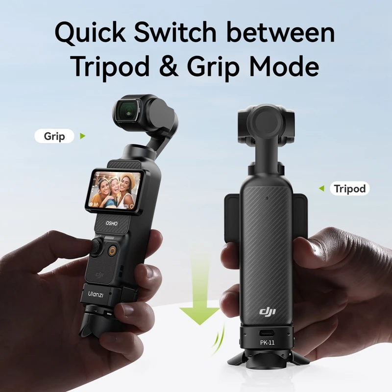 Ulanzi PK-08 Pocket 3 حامل ثلاثي صغير / PK-11 Arri تحديد موقع قاعدة لـ DJI Osmo Pocket 3 للبث المباشر لمدونة الفيديو السفر