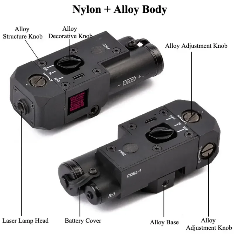 CQBL-1 Red Green Dot Indicator Tactical SF M300A M600C LED Flashlight for 20mm Rail Outdoor Sport Airsoft Model Parts Gear