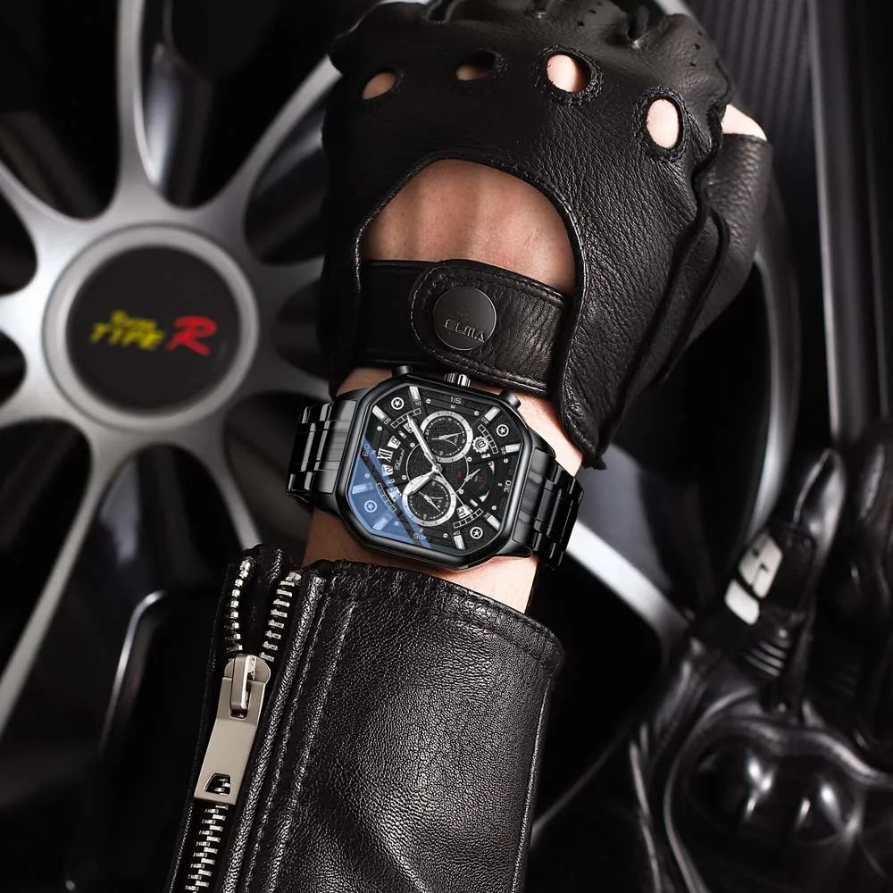 첸시 남성용 다기능 쿼츠 시계, 날짜, 야광, 크로노그래프, 방수 손목시계 (남성용 시계)