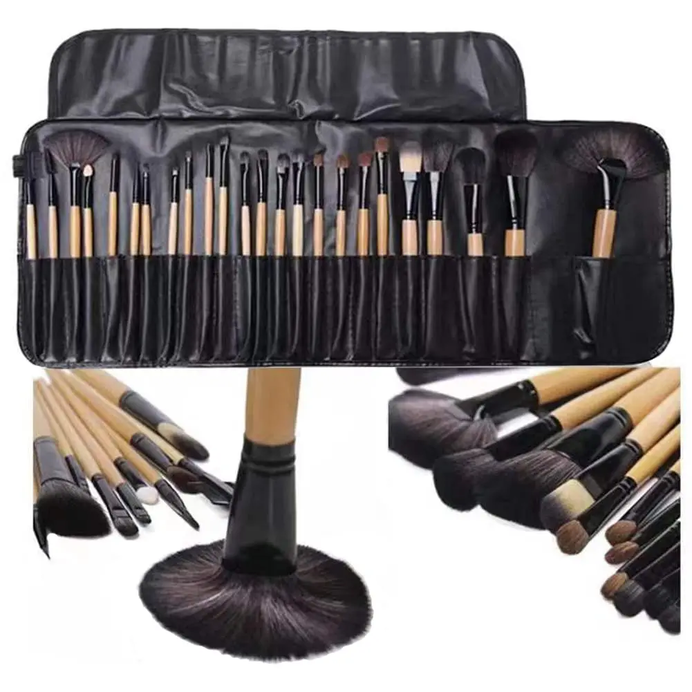 Sac cadeau de 24 pièces, ensembles de pinceaux de maquillage, pinceaux cosmétiques professionnels, poudre à sourcils, fond de teint, ombres, outils de maquillage