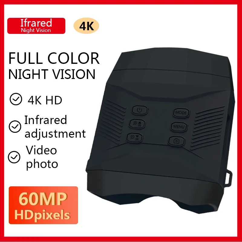 

1Pcs 4K High Definition Full Color Binocular Nigh Vision Camera 3.0 Inch Lcd Display 60MP 8X Digital Zoom For Outdoor