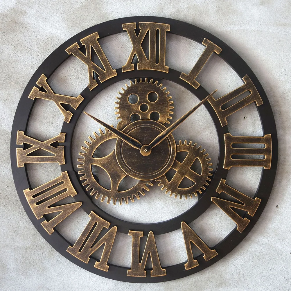 

1Pcs 34cm Creative Wall Clock Industrial Gear Design Silent No Ticking Perfect for Bedroom Kitchen Living Room Hanging Clock
