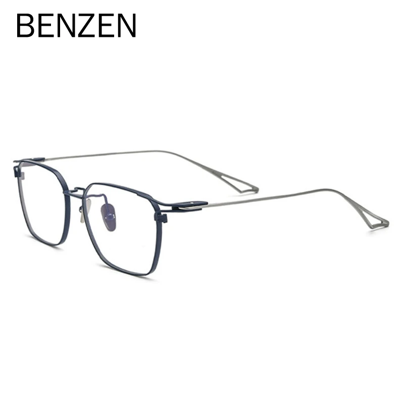 BENZEN Prescription Glasses Frame Men Pure Titanium New Retro Vintage Square Eyeglasses Women Myopia Optical Eyewear 5918