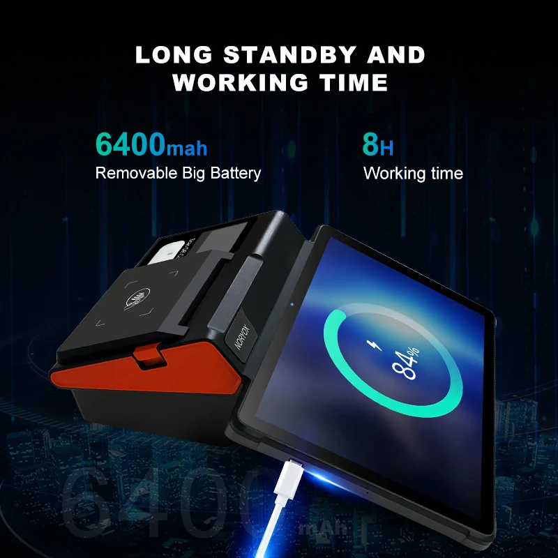 Noryox NB11 NB11R Pos أندرويد 12/13 4g Wifi Bt Pos آلة 11 بوصة اللوحي Pos مع طابعة مدمجة 58/80 مم ماسح ضوئي ثنائي الأبعاد