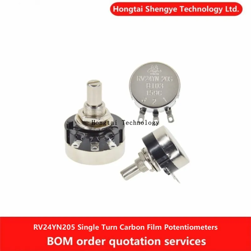 RV24YN20S Single-turn Carbon Film Potentiometers B201/501/102/202/502/103/203/503/104/200/504/105/200R/500R 1K/2K/5K/10K/20K/50K