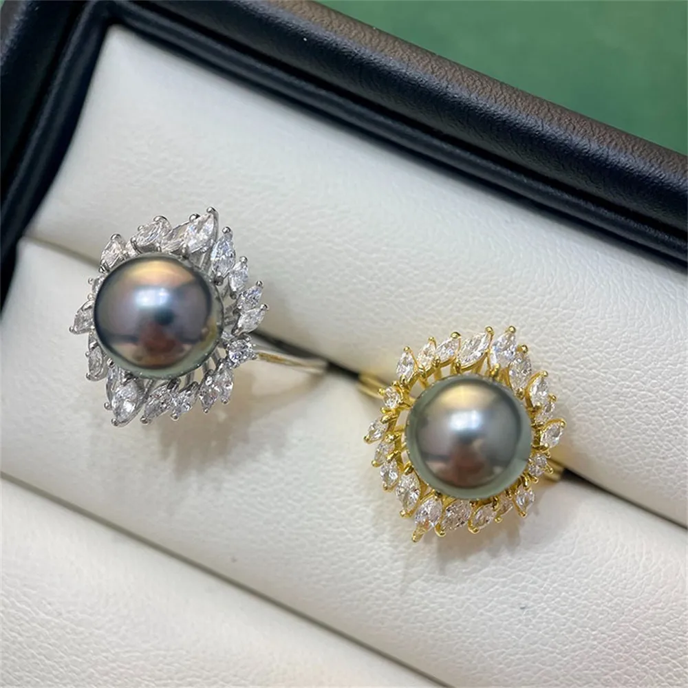 Solid S925 Sterling Silver Pearl Ring Settings Findings & Accessories  for Jewelry Making Bulk Wholesale Craft Supplies No Pearl
