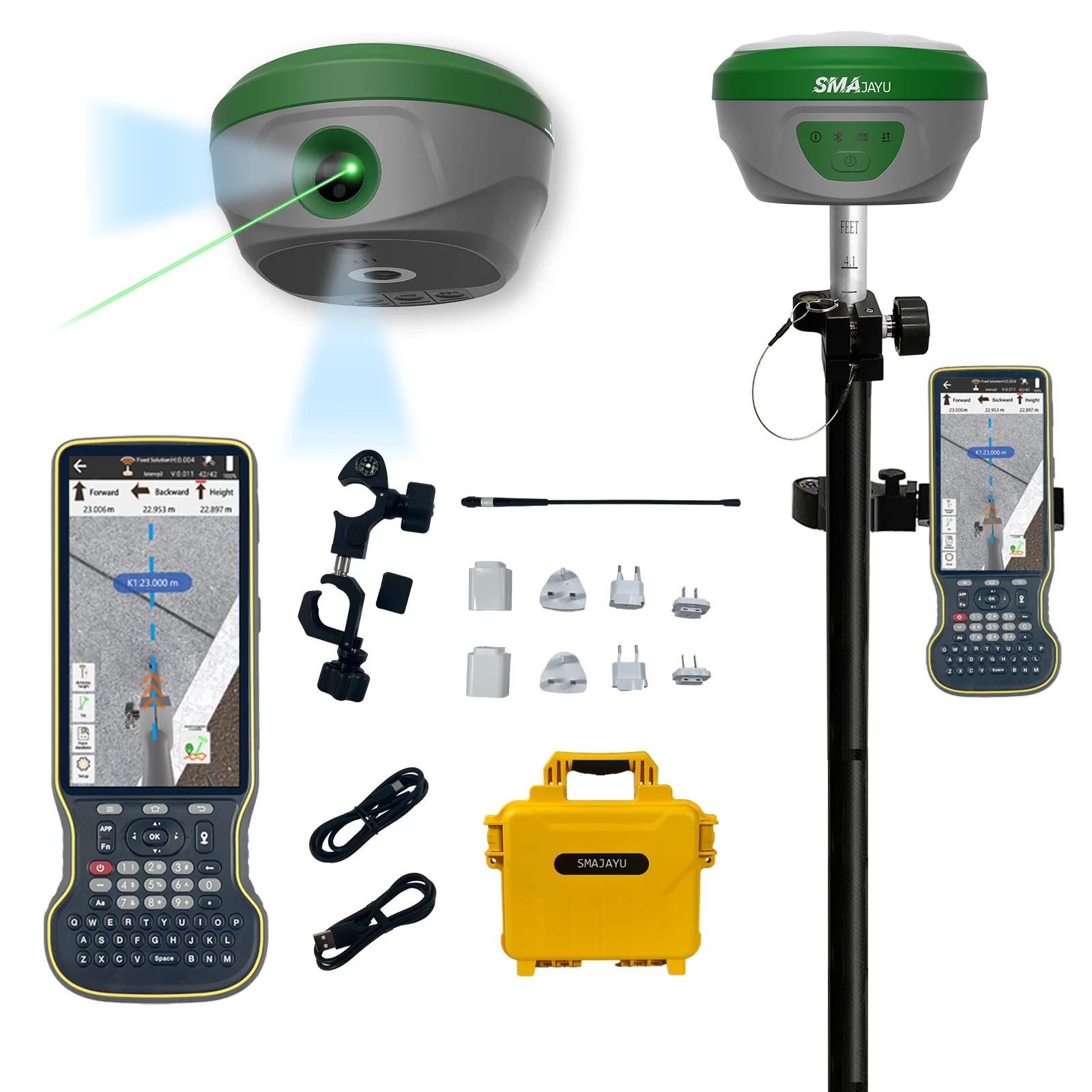 4G/WiFi/Bluetooth/NFC RTK GPS GNSS Receiver PPP Dual Cameras AR Stakeout Collector with Software UHF 15KM