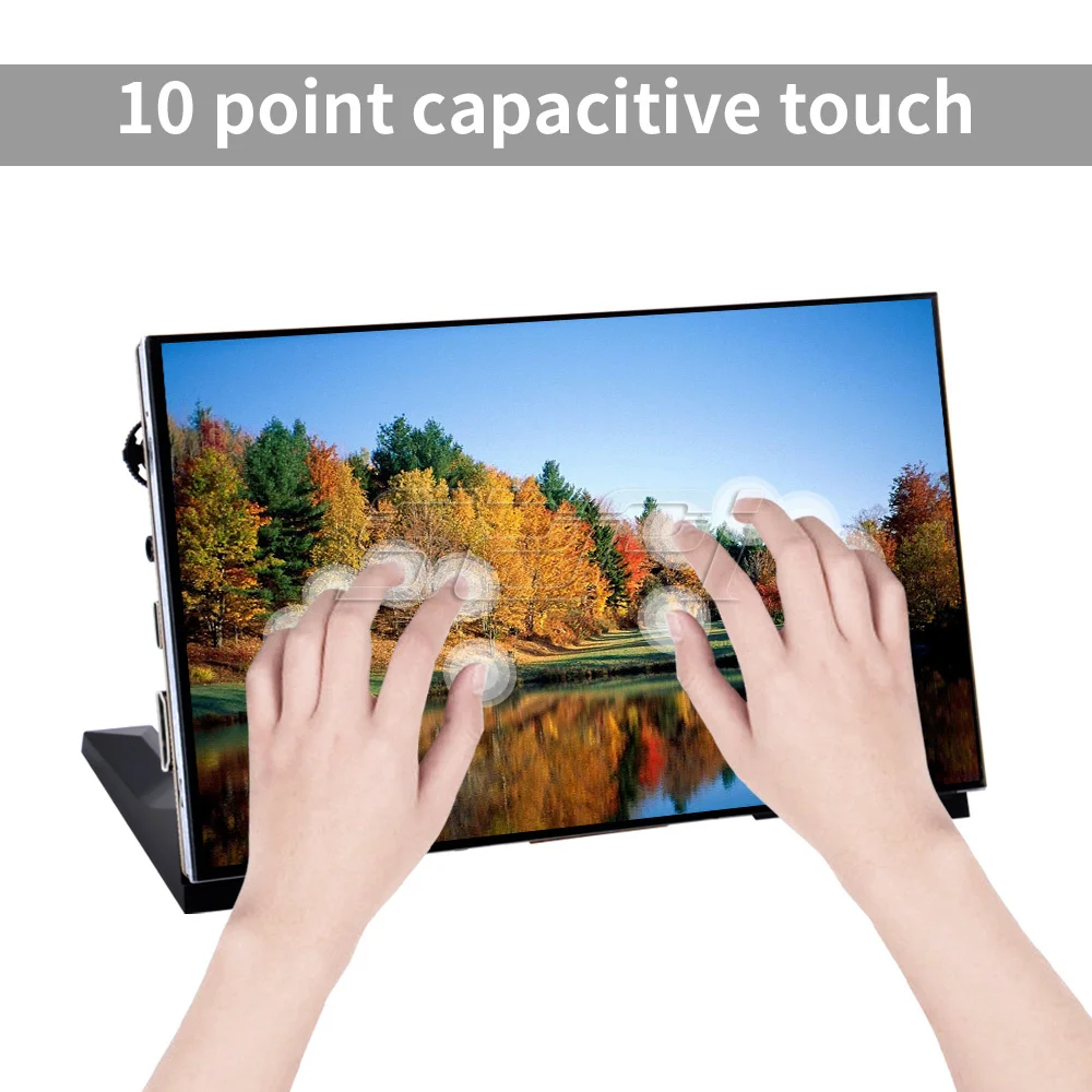 52Pi 7 inch 1024*600 Display 60Hz Touch Screen with Speakers and Standers for Raspberry Pi and Windows PC