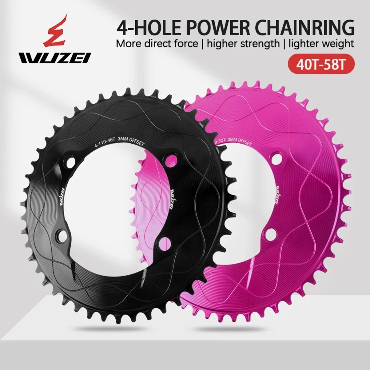 

Звездочка WUZEI для шоссейного велосипеда 110BCD для Shimano R7000 R8000 R9100 Звездочка 40, 42, 44 46 48 50T Велосипедная звездочка 12 11 10 9 8 скоростей