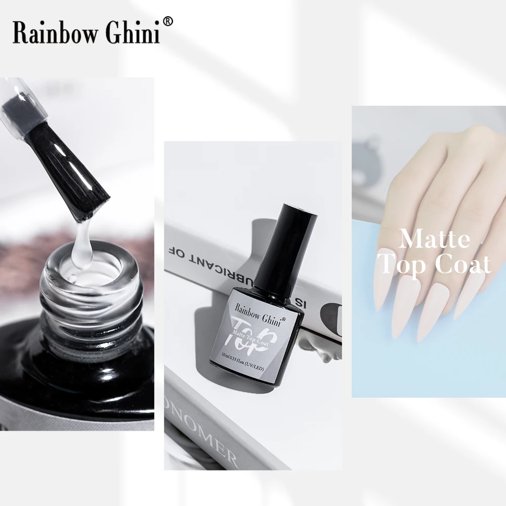 RG Base de Gel para uñas, capa superior mate, esmalte de Gel UV sin toallitas, transparente, brillante, semipermanente, barniz híbrido para manicura, 15ml, 2024