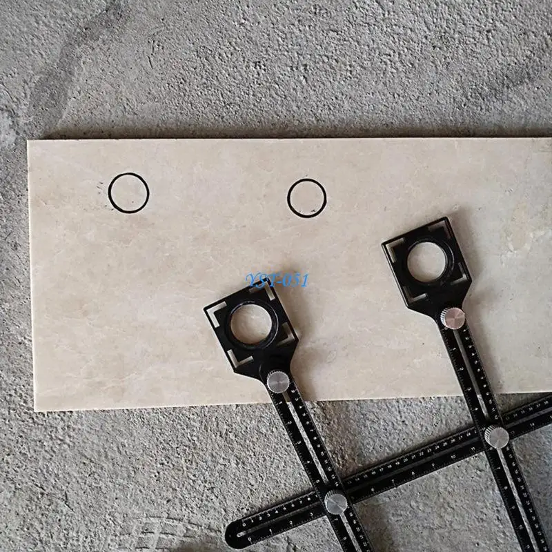 

E15A Upgrade Adjustable Ceramic Tile Hole Open Locator Ruler Cutter Guide Tools