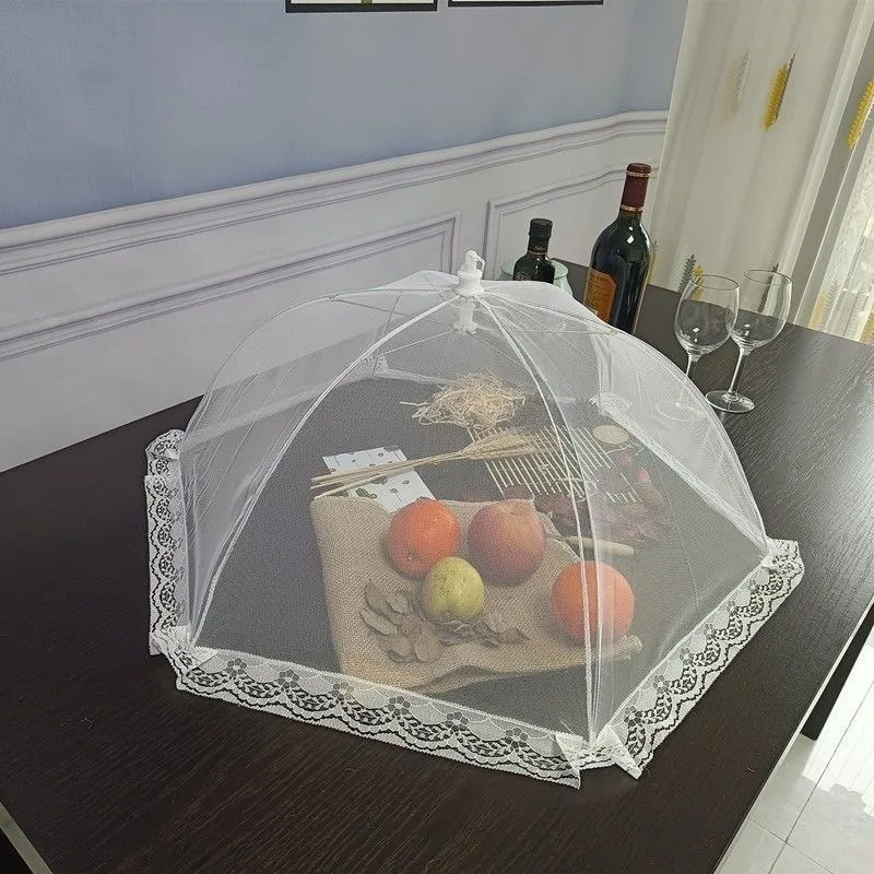 Insect Proof Food Mesh Cover, Washable Dish Protector for Tables & Kitchen, Folding Storage Bug Net