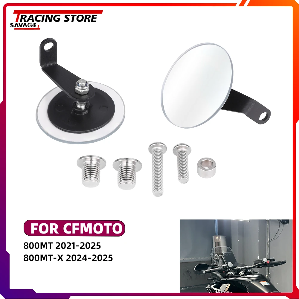 

FOR CFMOTO 800MT 800MT-X Motorcycle 360 Degree Adjustable Rear Side Rearview Mirror 800 MTX MT Wide Angle Rimless HD Blind Spot