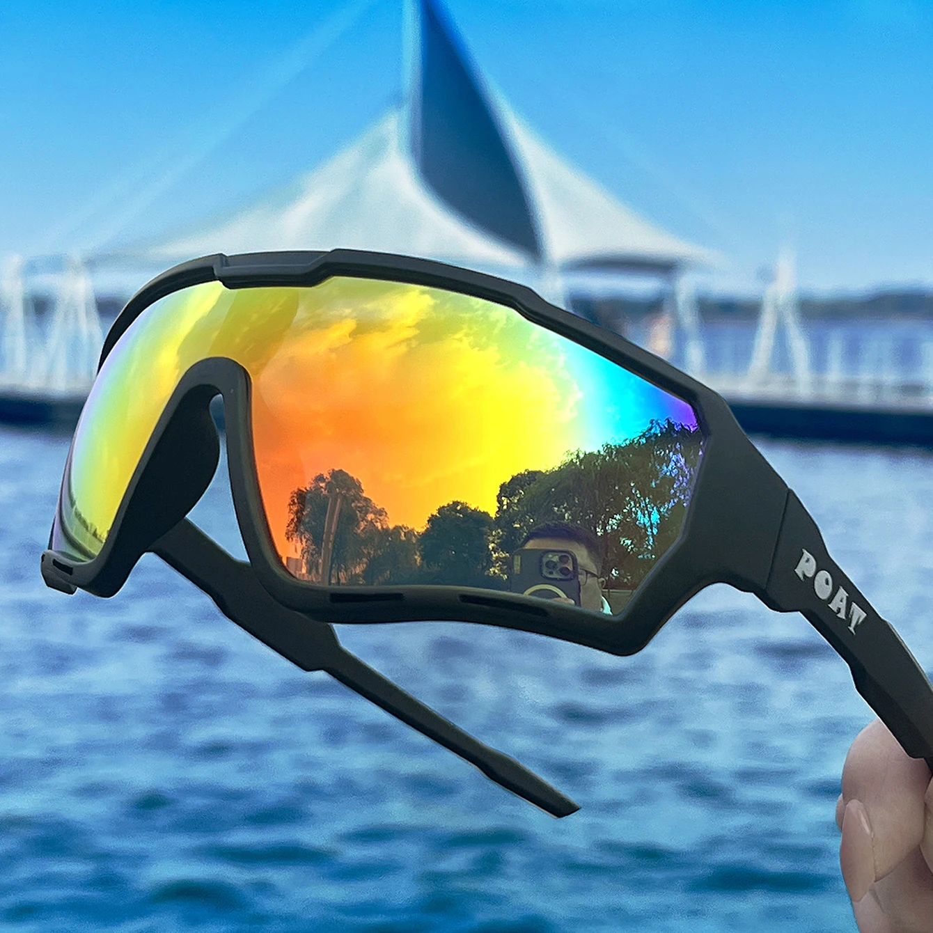 Trendy Marke Sonnenbrille Männer Frauen Outdoor Sport Straße Radfahren Angeln Winddicht Luxus Brillen Reisen Fahren Großen Rahmen Brille