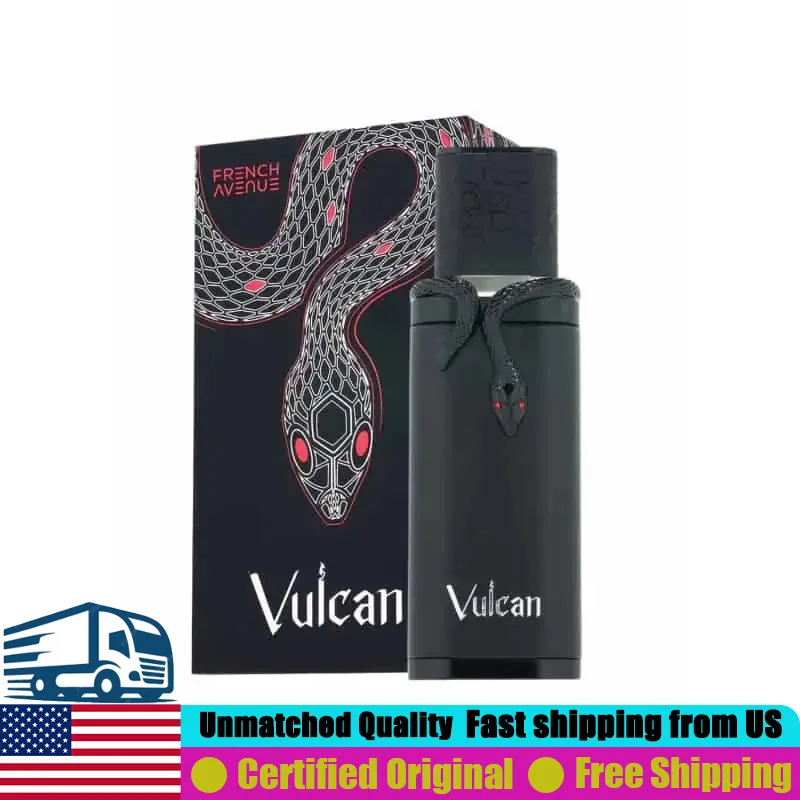 

French Avenue Vulcan Black Friday Eau de Parfum Spray 100ML Premium Arabian Perfumes 3.4 Oz Long-Lasting Leather Cologne for Men