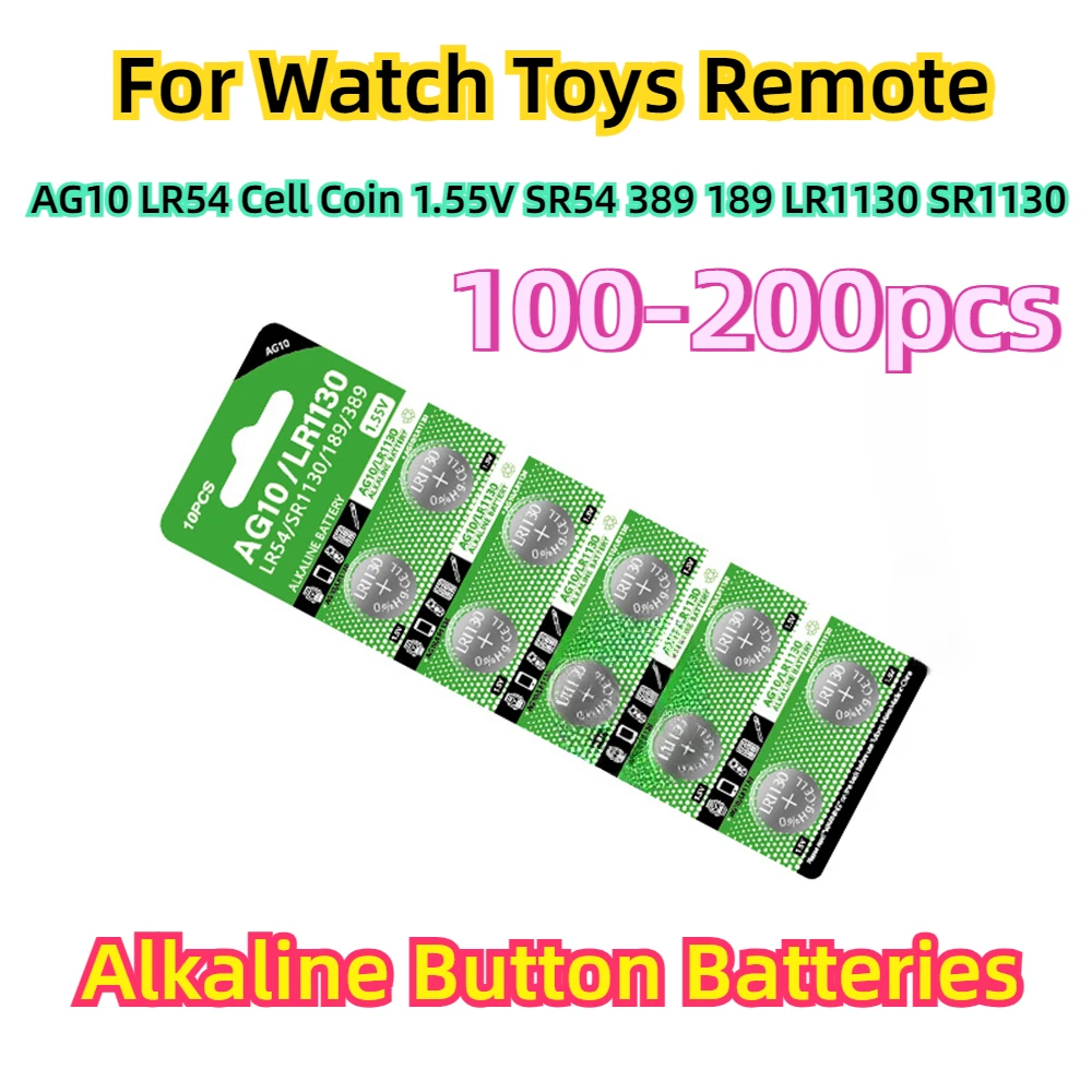 For Watch Toys Remote AG10 LR54 Cell Coin 1.55V SR54 389 189 LR1130 SR1130 Alkaline Button Batteries