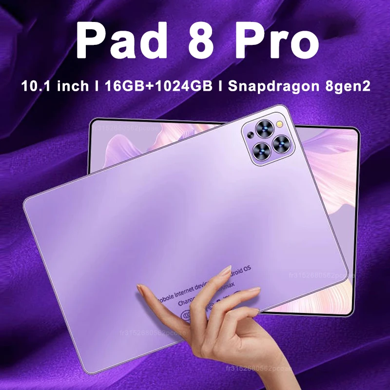 Tablette Pad 8 Pro, Android 13, Snapdragon Global, 8Gen2, 16 Go + 10.1 Go, 1024 mAh, 5G Touriste, EpiWIFI HD, Plein écran, Original, 10000\