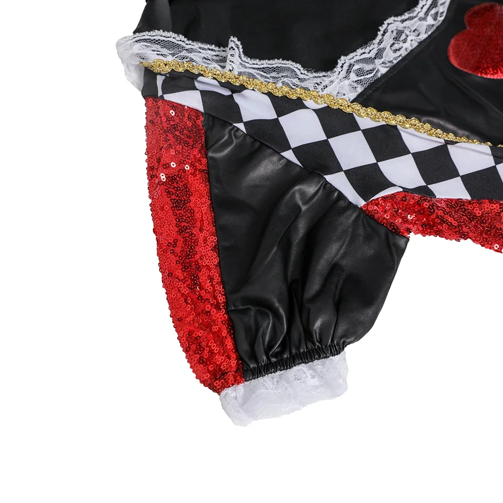Halloween-Märchenkostüm Alice im Wunderland, Cosplay, Karnevalskostüm, Mardi Gras, Poker-Königin der Herzen, Kleid, Anzug, Maskerade – Detail 9