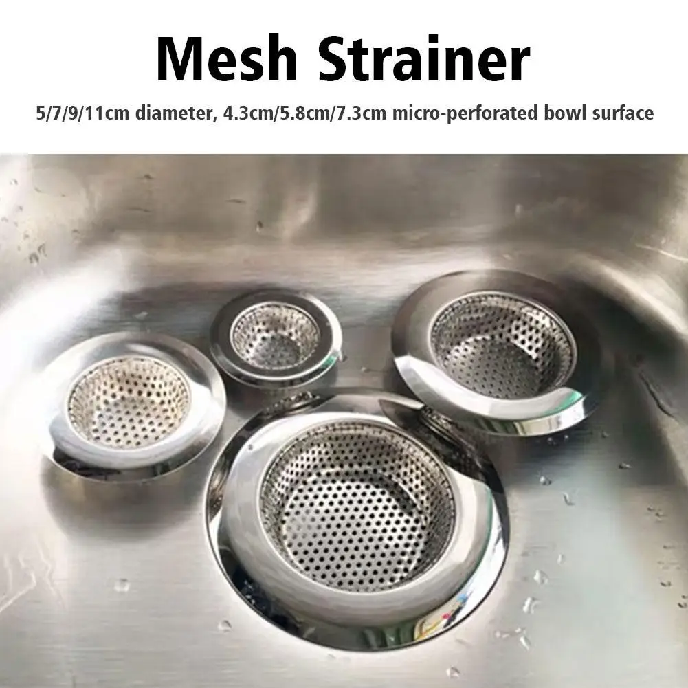 1PCS Kitchen Sink Filter Stainless Steel Mesh Sink Screen Hole Waste Bathroom Filter Strainer Trap Filter Sink Strainer Dra K6A9