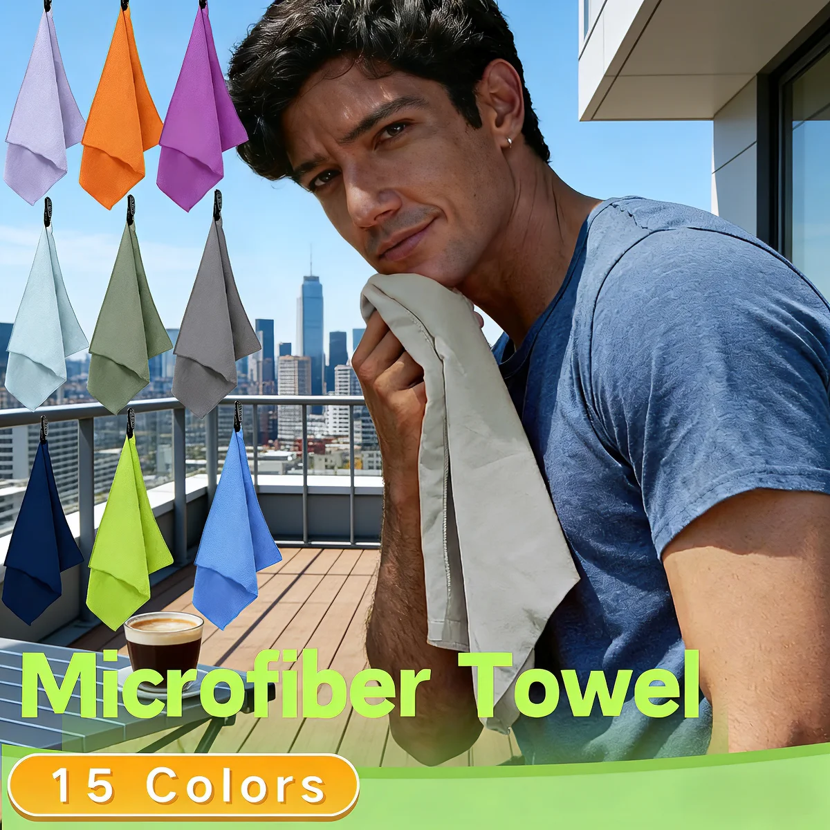 

Быстросохнущее полотенце из микрофибры 38X38 см, ультракомпактное, легкое, идеальное, для путешествий, тренажерного зала, кемпинга, путешествий, пляжного душа, карманное полотенце