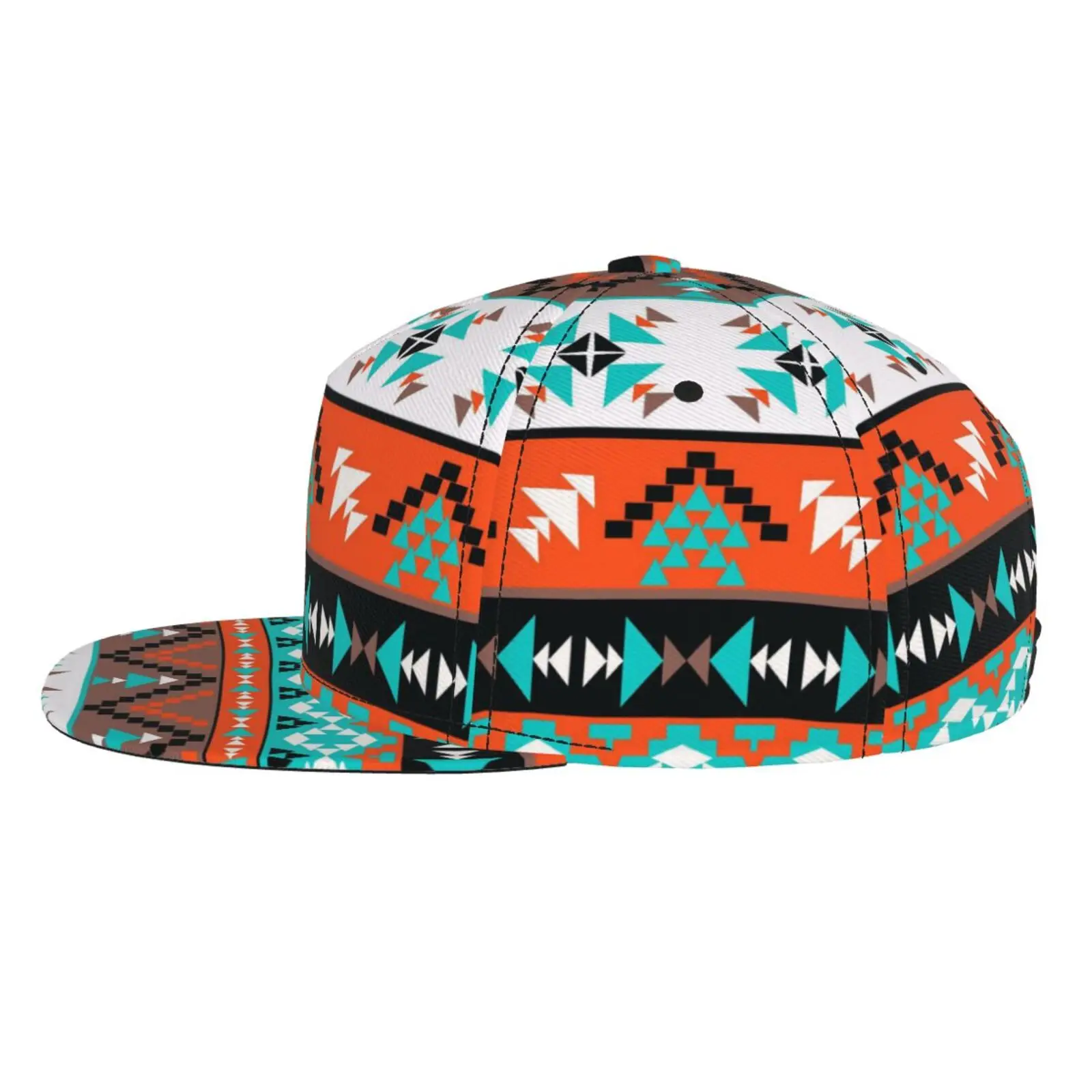 Native American Aztec Style Flat Brimmed Hat Street Skateboarding Hip-hop Hat Outdoor Casual Sun Shading Baseball Hat Universal