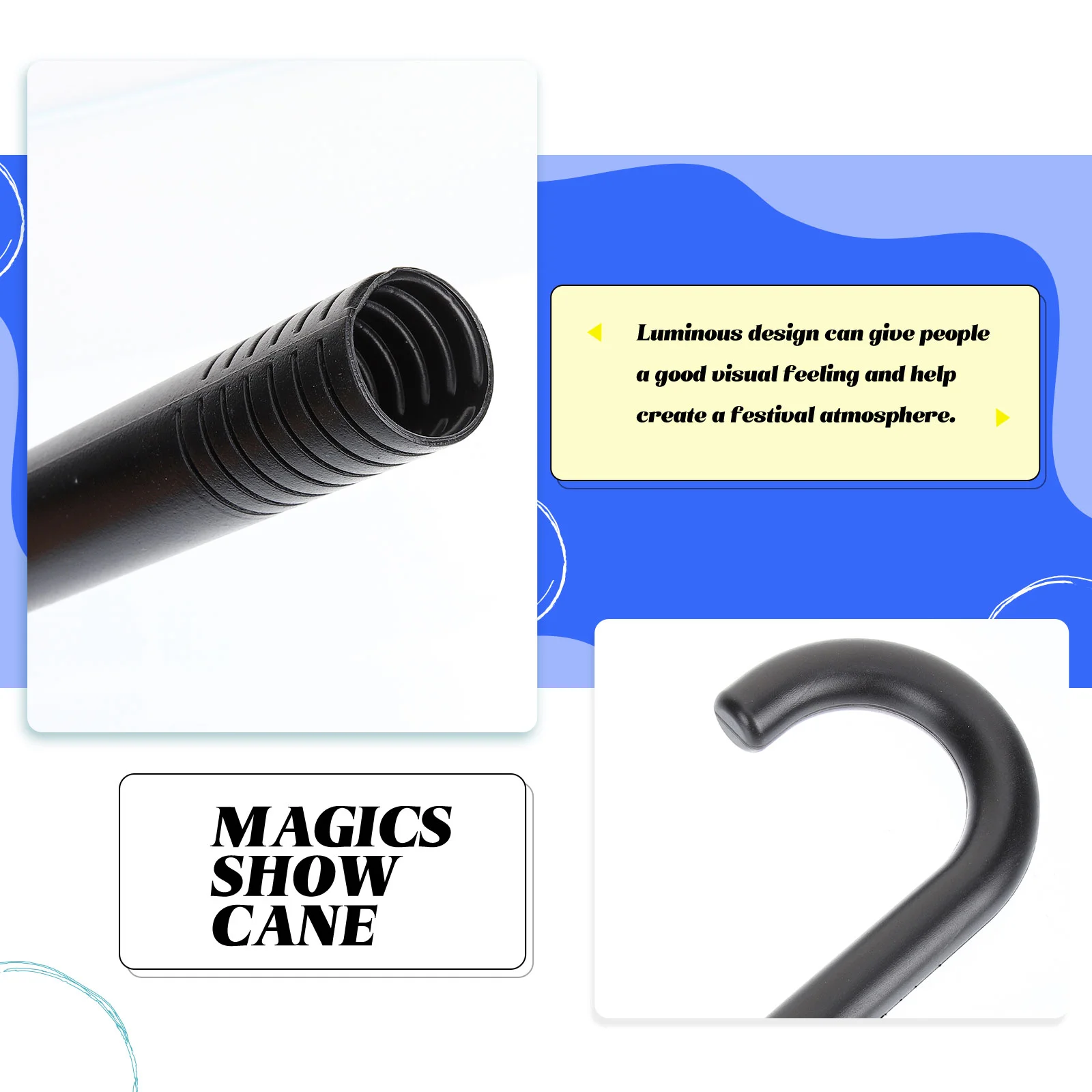 2 ชิ้นเครื่องแต่งกายคริสต์มาสพลาสติก Wand Magician ตกแต่ง Xmas Party Dance Canes Boy Props สะกดหล่อประสิทธิภาพทํางาน