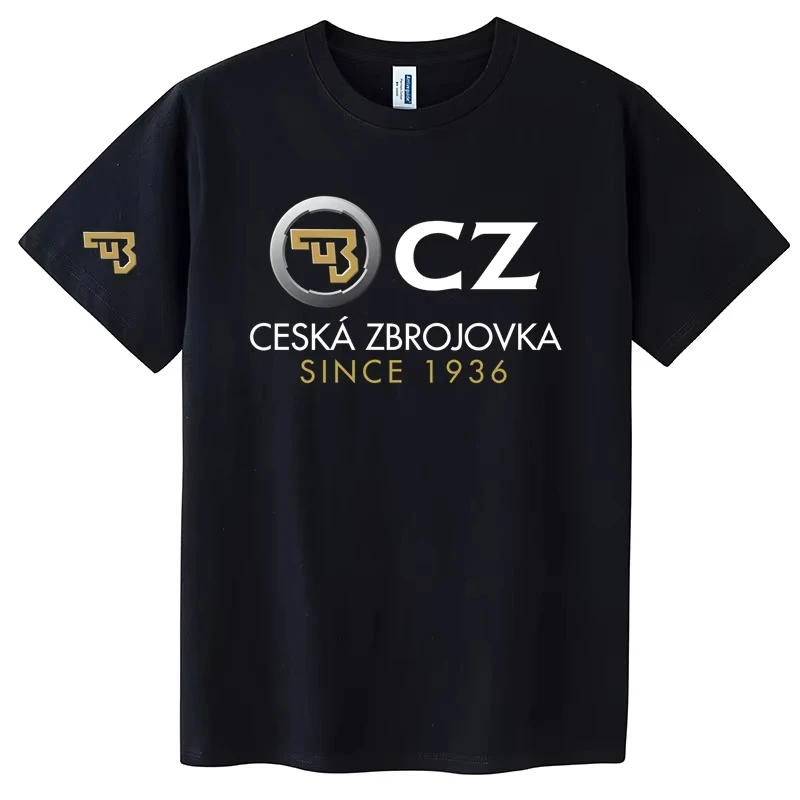 2026 CZ Ceska Zbrojovka Czech Firearms T Shirt Men Tops Summer Short Sleeve T-Shirt Cotton Mans TShirt Ins Y2k