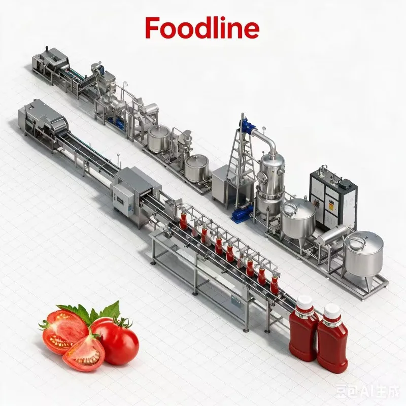 Industrial tomato ketchup production line turnkey project tomato concentrate processing system vacuum concentration machine