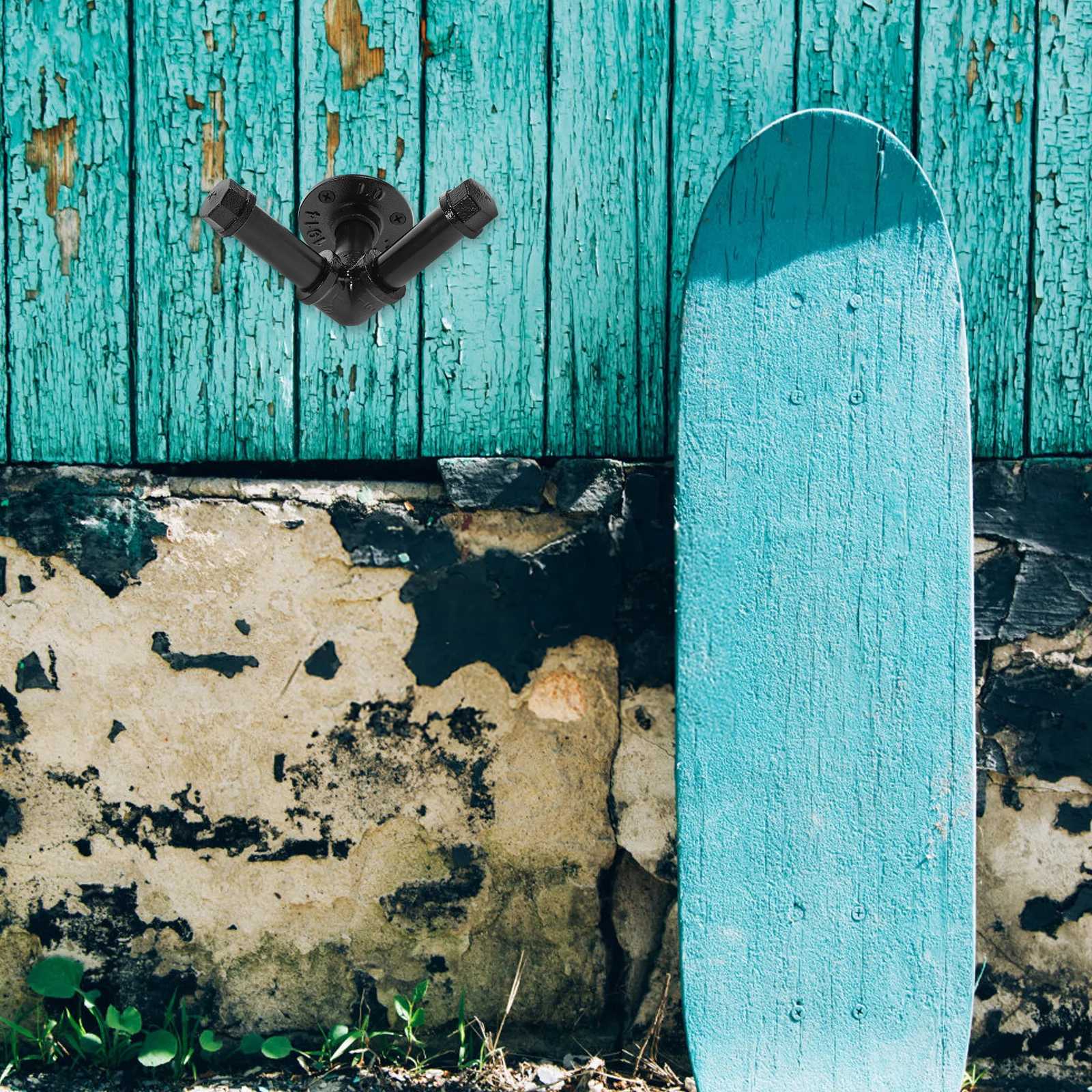 ที่แขวนสเก็ตบอร์ดติดผนัง 1 ชุด ชั้นวางเหล็กอเนกประสงค์สำหรับเก็บสโนว์บอร์ด สกี และลองบอร์ด