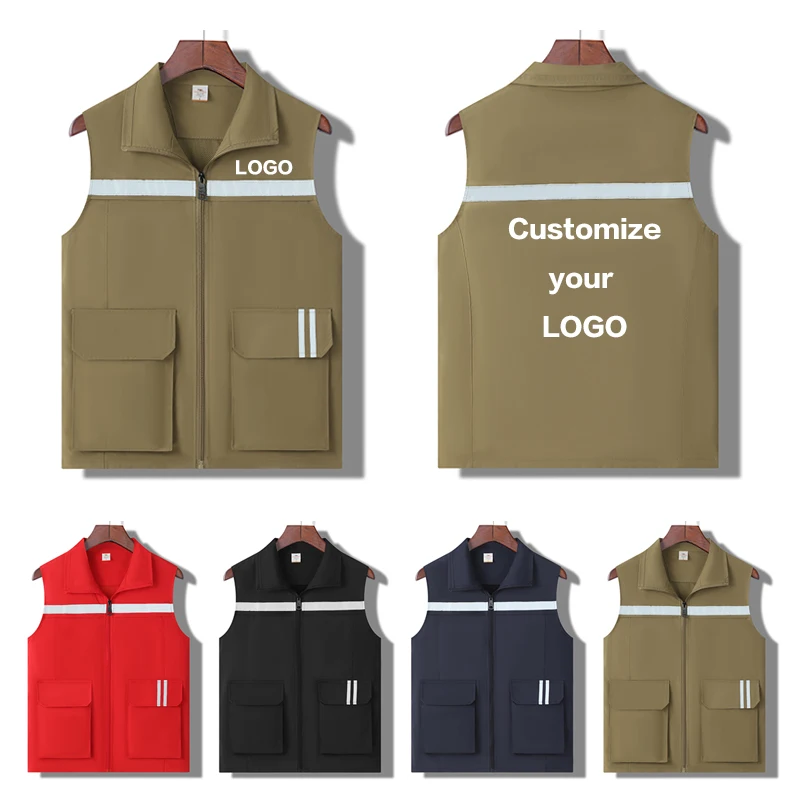 Açık erkek Cep Yelek Taktik Ekipman Ceket Fotoğrafçı Yansıtıcı Şerit Yelek Işçi Elektrikçi Kaynakçı Araba Tamir