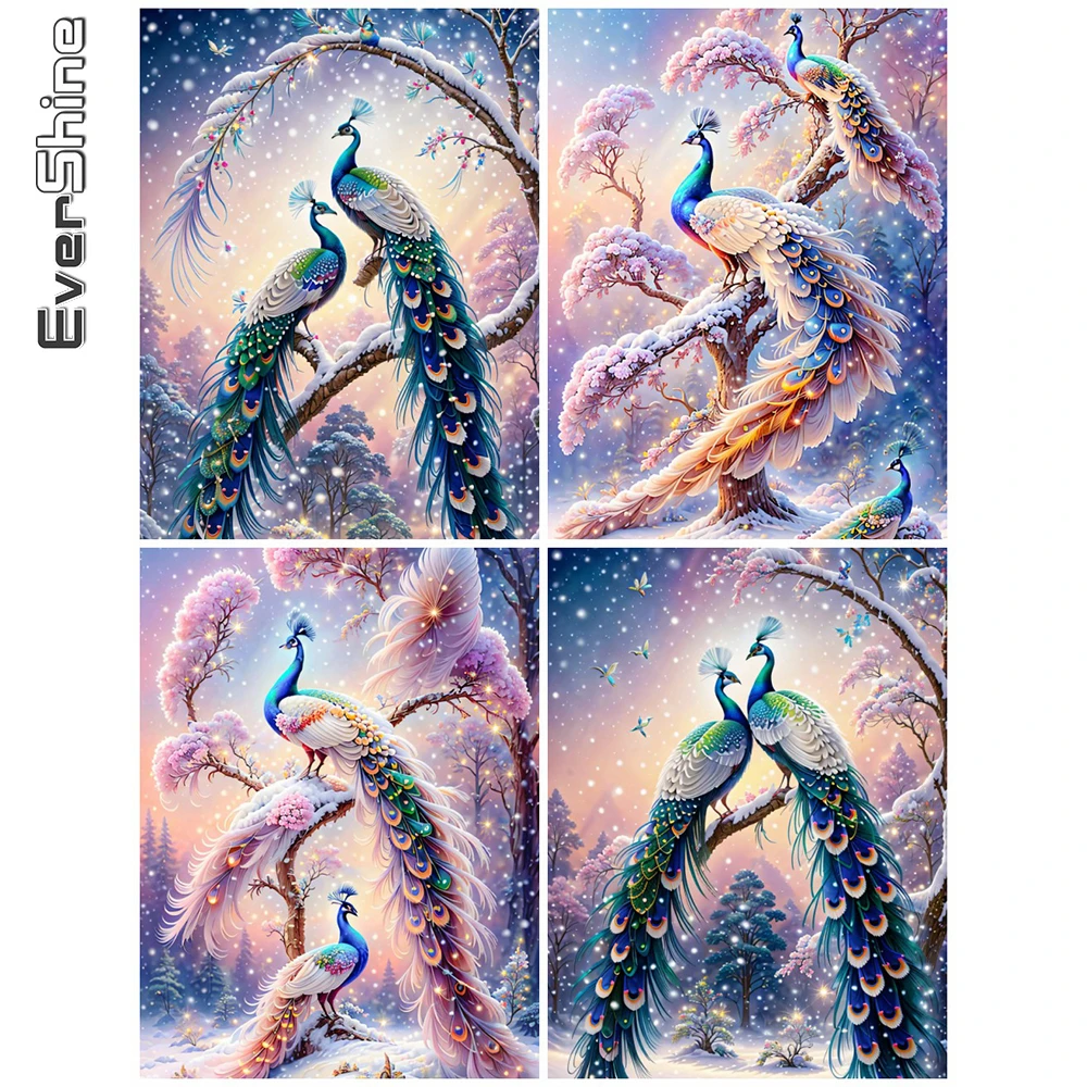 Ever shine Tier Diamant Malerei Pfau Bild von Strass Mosaik Baum DIY Stickerei Fantasie Wand dekorationen Wohnzimmer