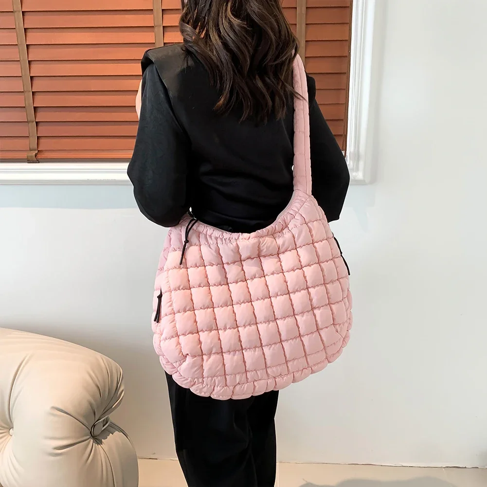 Quilted Bubbles Shoulder Bags Women Large Capacity Sling Bag Puffer Padded Fashion Satchel Bag Casual Solis Color Crossbody Bags