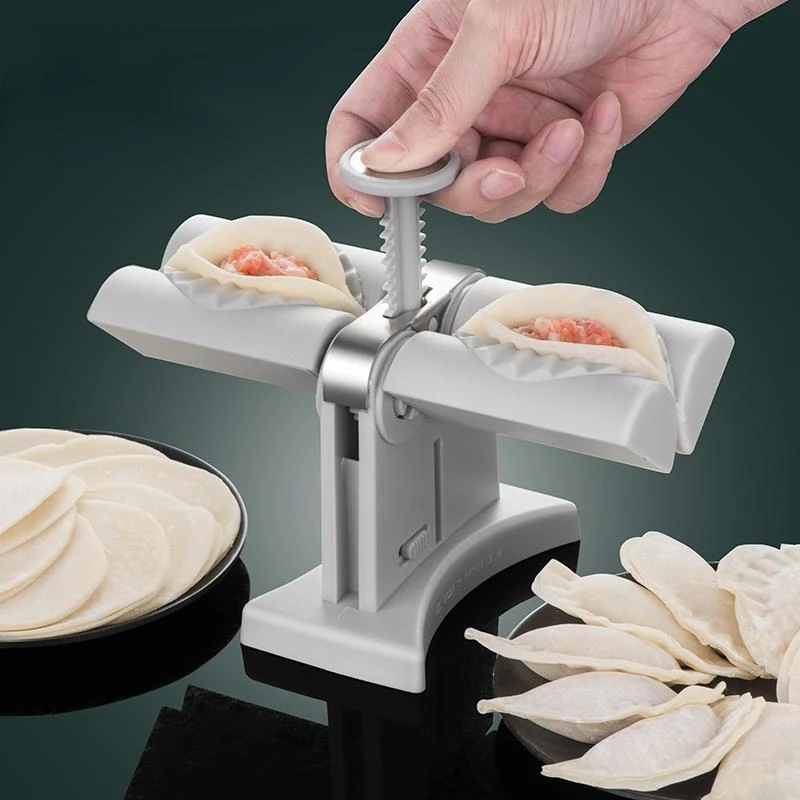 

High Quality Automatic Dumpling Maker Machine Press Double Dumplings Mold Kitchen Pressing Jiaozi DIY Ravioli Mould Gadgets NEW