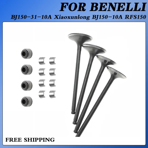 

Для BENELLI BJ150-31-10A Xiaoxunlong BJ150-10A RFS150 ВЫХЛОПНЫЙ КЛАПАН двигателя мотоцикла и КЛАПАН INTAKE Масляное уплотнение Стопорная пластина Клапан